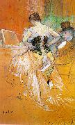  Henri  Toulouse-Lautrec Woman in a Corset (Study for Elles) oil painting on canvas